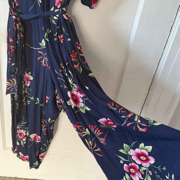 GAP Navy Floral kimono Sleeve jumpsuit XL - Picture 4 of 5